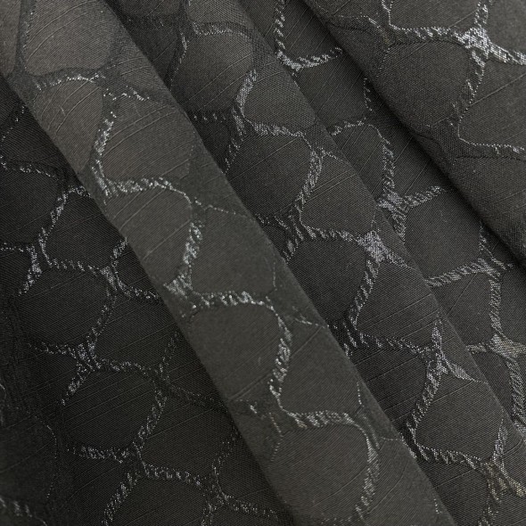 Жаккард хлопковый двухсторонний с узором, черный