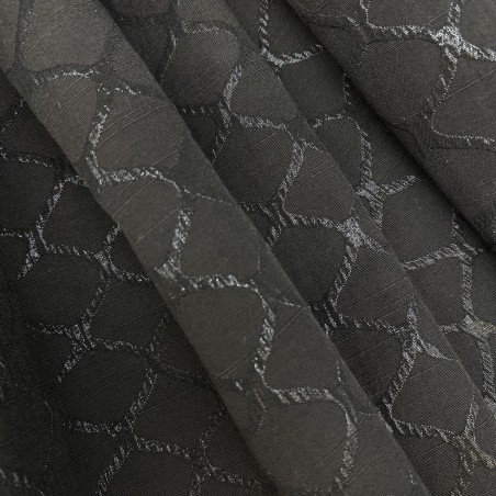 Жаккард хлопковый двухсторонний с узором, черный