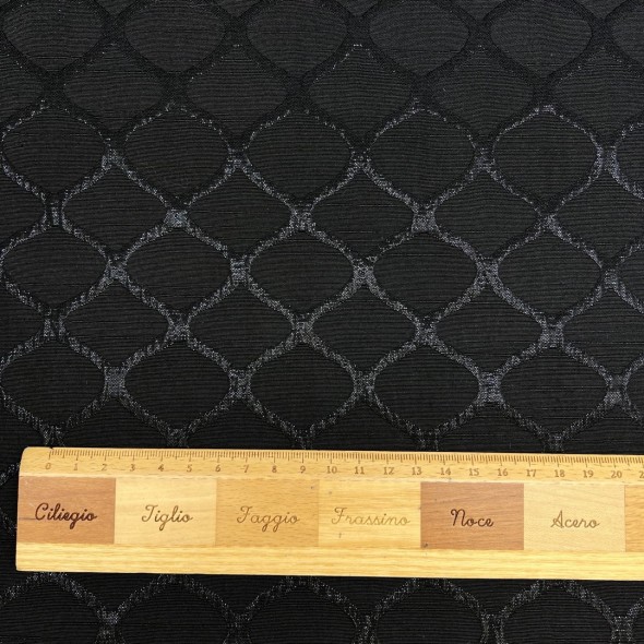 Жаккард хлопковый двухсторонний с узором, черный