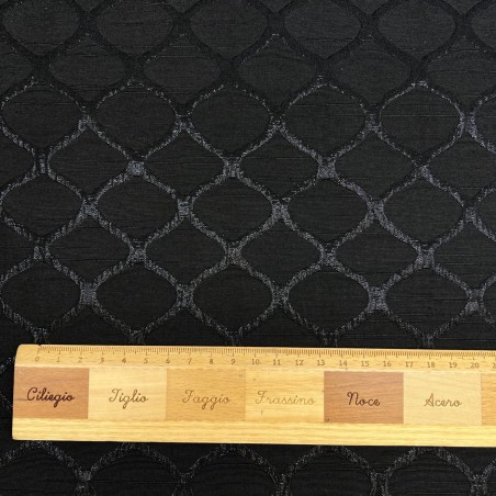 Жаккард хлопковый двухсторонний с узором, черный