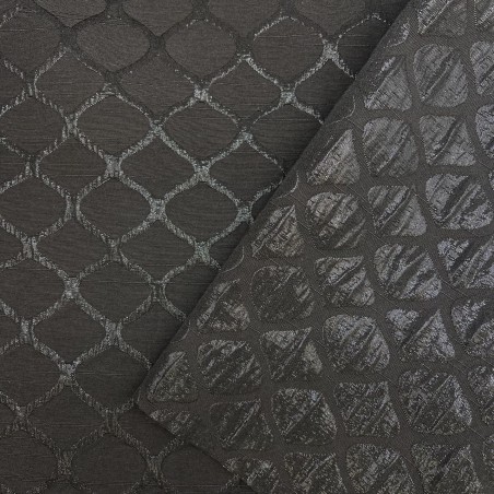 Жаккард хлопковый двухсторонний с узором, черный