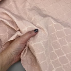 Жаккард хлопковый двухсторонний с узором, персиково-розовый