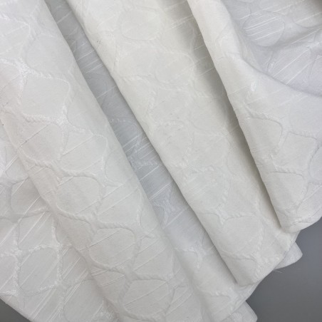 Жаккард хлопковый двухсторонний с узором, молочный