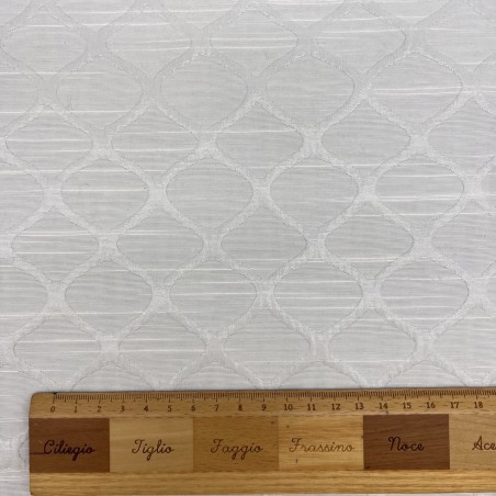 Жаккард хлопковый двухсторонний с узором, молочный