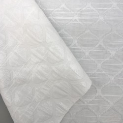 Жаккард хлопковый двухсторонний с узором, молочный