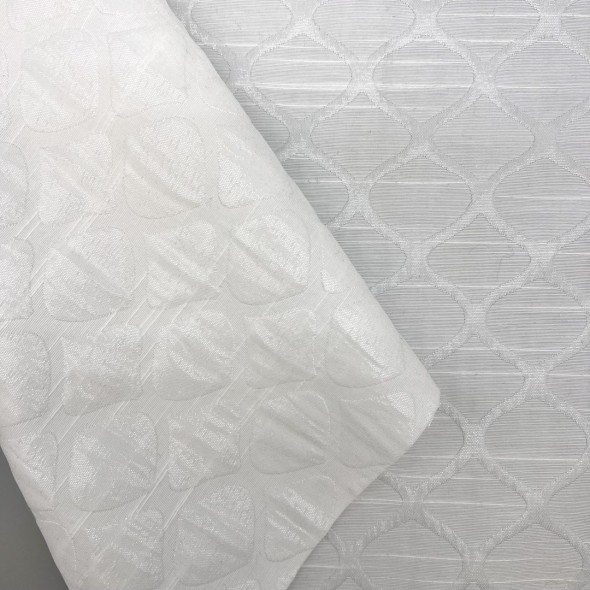 Жаккард хлопковый двухсторонний с узором, молочный