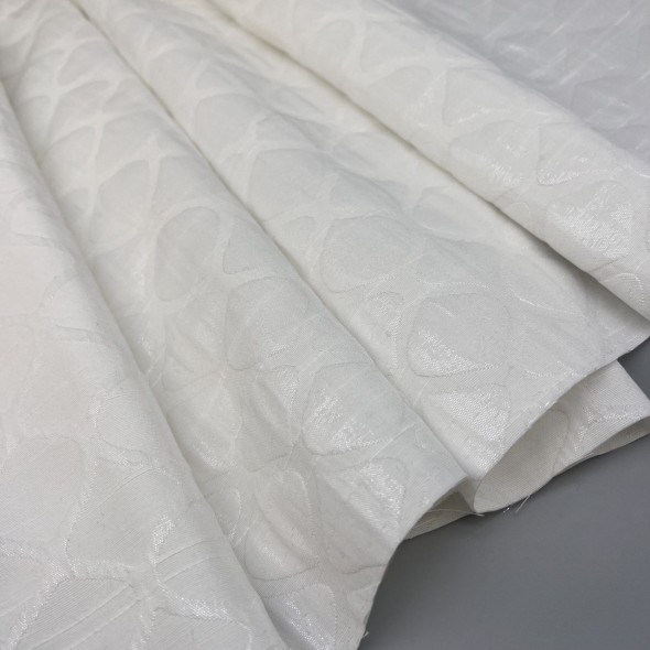 Жаккард хлопковый двухсторонний с узором, молочный