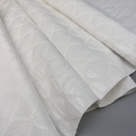 Жаккард хлопковый двухсторонний с узором, молочный