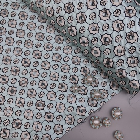 Жаккард мятного цвета с геометрически рисунком