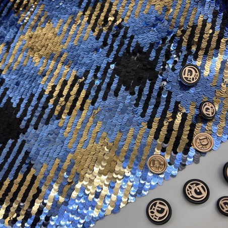 Ткань пайетки в клетку на основе из сетки