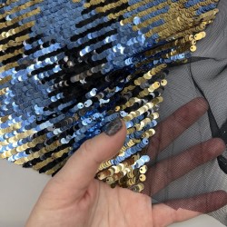 Ткань пайетки в клетку на основе из сетки