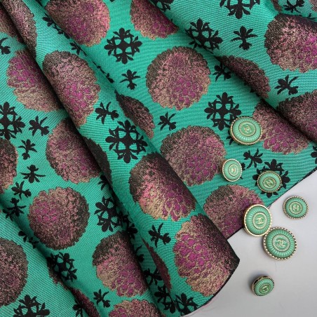 Ткань жаккард с цветочным рисунком