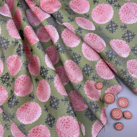 Ткань жаккард с цветочным рисунком