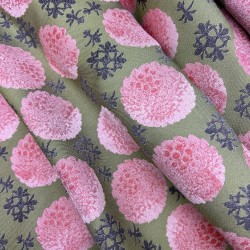 Ткань жаккард с цветочным рисунком
