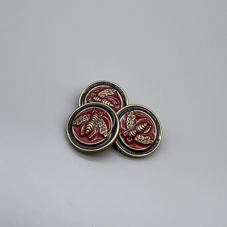 Пуговицы металлические с красной и синей эмалью