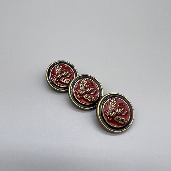 Пуговицы металлические с красной и синей эмалью