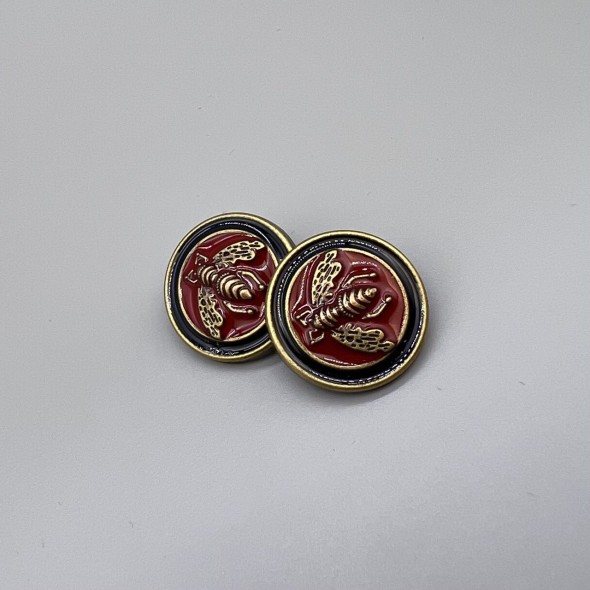 Пуговицы металлические с красной и синей эмалью