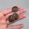 Пуговицы металлические с красной и синей эмалью