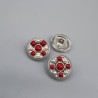 Пуговицы прозрачный пластик с жемчугом и красной эмалью