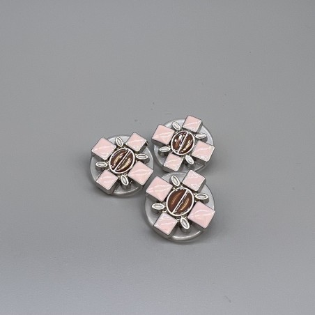 Пуговицы пластик прозрачные с цветными вставками