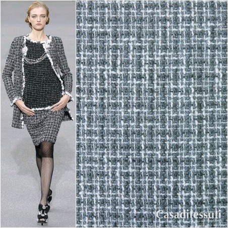 Твид серый с молочными нитями