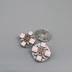 Пуговицы пластик прозрачные с цветными вставками