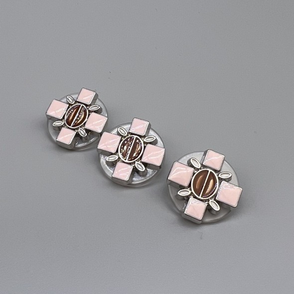 Пуговицы пластик прозрачные с цветными вставками