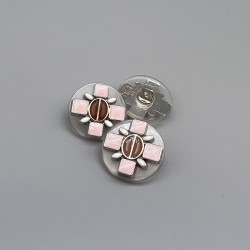 Пуговицы пластик прозрачные с цветными вставками