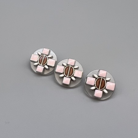 Пуговицы пластик прозрачные с цветными вставками