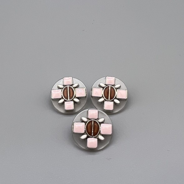 Пуговицы пластик прозрачные с цветными вставками