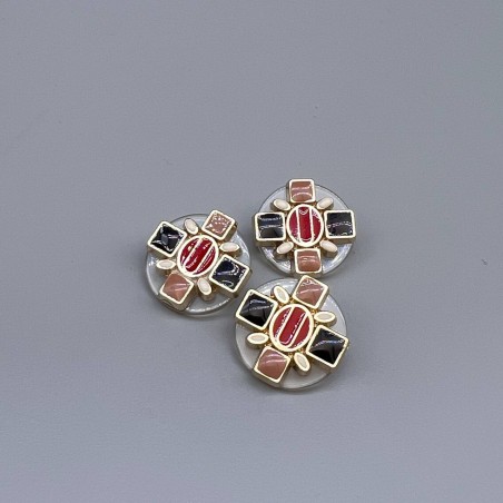 Пуговицы пластик прозрачные с цветными вставками