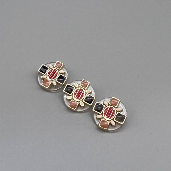 Пуговицы пластик прозрачные с цветными вставками