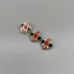 Пуговицы пластик прозрачные с цветными вставками