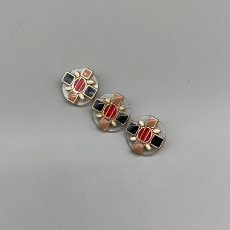 Пуговицы пластик прозрачные с цветными вставками