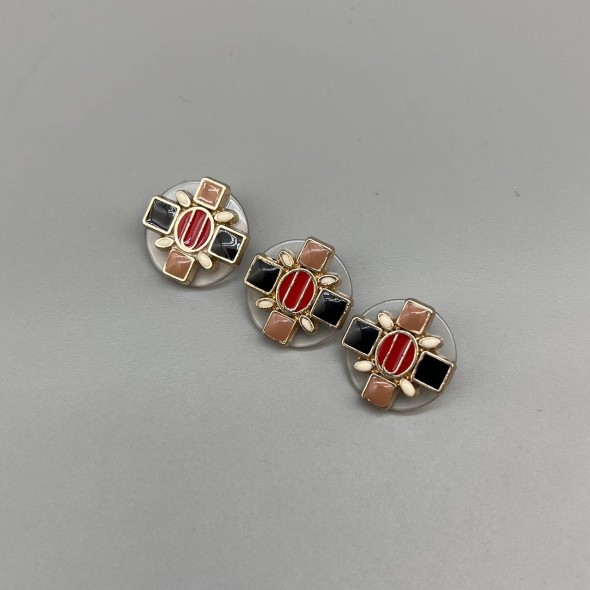 Пуговицы пластик прозрачные с цветными вставками