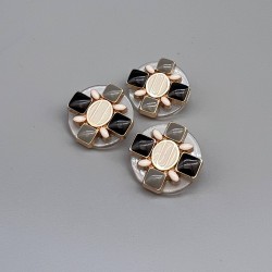 Пуговицы пластик прозрачные с цветными вставками