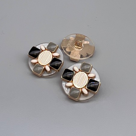 Пуговицы пластик прозрачные с цветными вставками