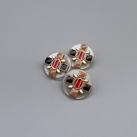 Пуговицы пластик прозрачные с цветными вставками