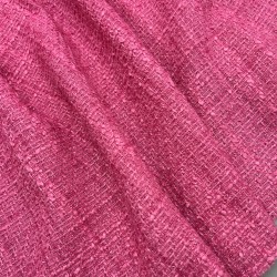Твид однотонный классический цвета светлой фуксии с блестящей нитью в тон