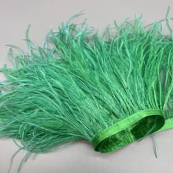 Перья натуральные, ярко-зеленые, 11 см