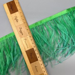 Перья натуральные, ярко-зеленые, 11 см