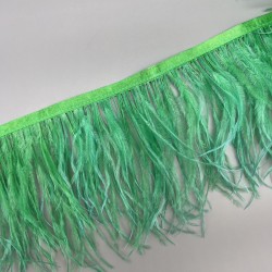 Перья натуральные, ярко-зеленые, 11 см