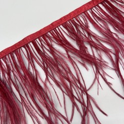 Перья натуральные, вишневые, 11 см