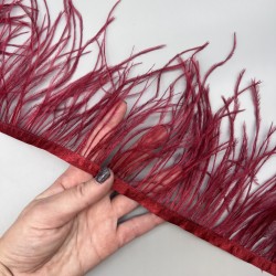 Перья натуральные, вишневые, 11 см