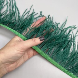 Перья натуральные, изумрудные, 11 см