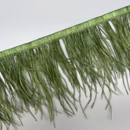 Перья натуральные, травянисто-зеленые, 11 см