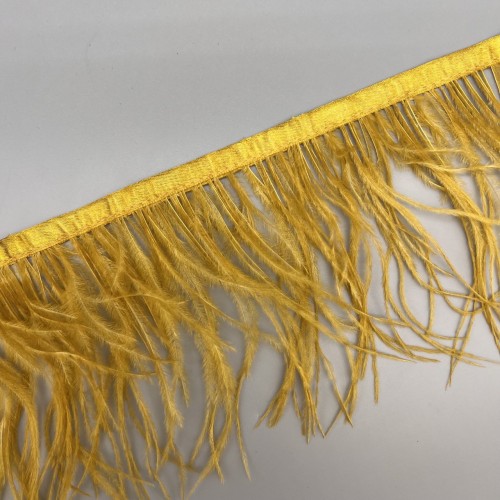 Перья натуральные, горчично-желтые, 11 см