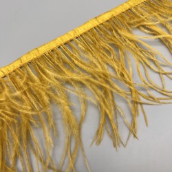 Перья натуральные, горчично-желтые, 11 см