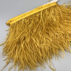 Перья натуральные, горчично-желтые, 11 см