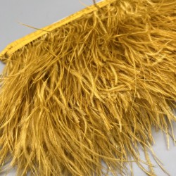 Перья натуральные, горчично-желтые, 11 см